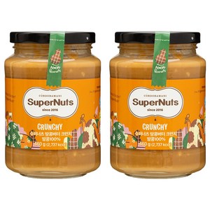 슈퍼너츠 100% 땅콩버터 크런치, 460g, 2개