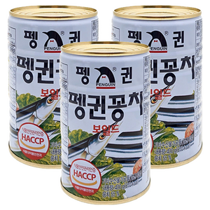 펭귄 꽁치 보일드 통조림, 400g, 3개