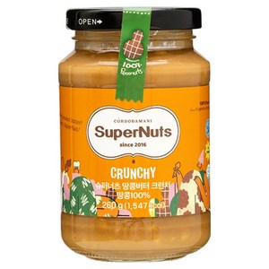 슈퍼너츠 100% 땅콩버터 크런치, 260g, 1개