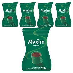 맥심 디카페인 커피 리필, 170g, 1개입, 5개