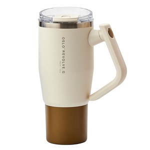 오슬로 리볼브 G 회전 핸들 텀블러, 아이보리, 950ml, 1개