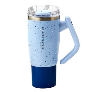 오슬로 리볼브 G 회전 핸들 텀블러, 도트블루, 950ml, 1개