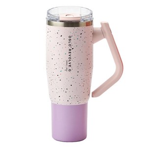 오슬로 리볼브 G 회전 핸들 텀블러, 도트핑크, 1.2L, 1개