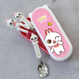 에디슨 프렌즈 교정젓가락 오른손용 4종, 토끼래니, 젓가락 + 스푼 +..., 1세트