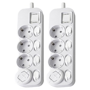 에코파워탭 LED 개별 과부하차단 멀티탭 4구 CSG-40415 + 안전커버