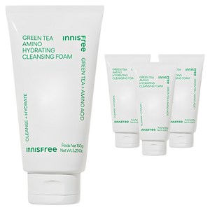 이니스프리 그린티 수분 아미노 클렌징 폼, 150ml, 4개