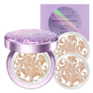 에이지투웨니스 뉴 오리지널 샤이닝 드롭스 에디션 에센스 커버 팩트 퍼플 12.5g 본품 + 리필 2p 세트, 21호 화이트라떼, 1개