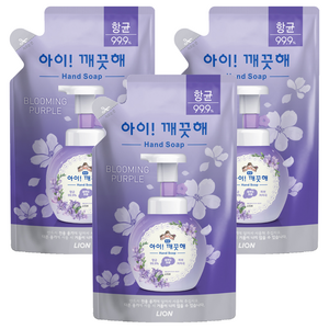 아이깨끗해 블루밍퍼플 핸드워시 리필, 200ml, 3개