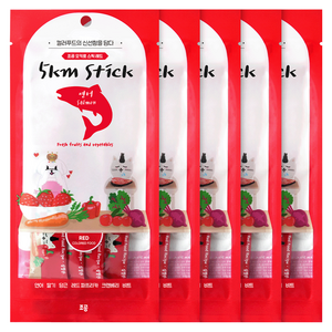 조공 반려동물 오키로스틱 짜먹는 간식, 혼합맛(딸기/연어), 56g, 5개