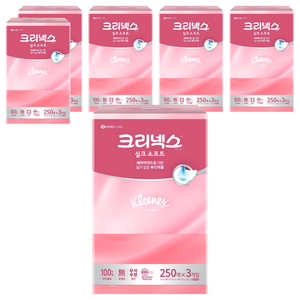 크리넥스 실크소프트 천연펄프 미용티슈 2겹, 250매, 18개