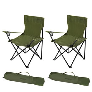 아이두젠 벌크 캠핑 암체어 + 보관가방, 카키, 2세트