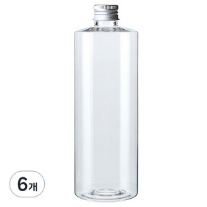 병도매닷컴 AC500 투명 음료용기 알루미늄 실버캡, 500ml, 6개