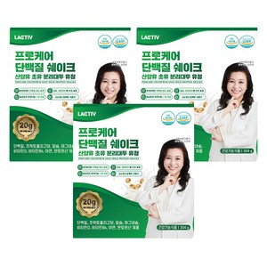락티브 프로케어 단백질 쉐이크 산양유 초유 분리대두 유청, 304g, 3개