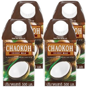 차오코 코코넛밀크, 500ml, 4개