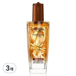 로레알파리 엑스트라오디네리 헤어오일 리치 브라운, 100ml, 3개
