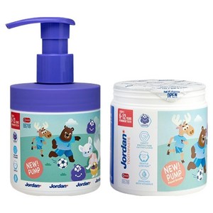 조르단 아동용 뉴스텝2 고불소 펌프치약 포도향 188g + 리필 188g 세트, 376g, 1세트