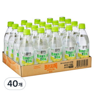 브리지톡 풀무원 탄산음료 레몬 유라벨, 500ml, 40개