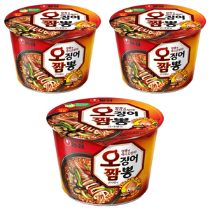 농심 오징어짬뽕 컵, 3개