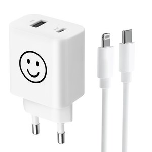 모잇 PD25W 2포트 PPS 초고속충전기 + 8핀 라이트닝 아이폰 케이블 1.3m