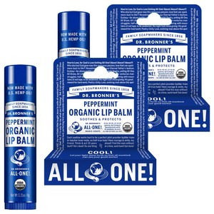 닥터브로너스 립밤, 페퍼민트, 4g, 2개