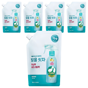 온더바디 코튼풋 발을 씻자 풋샴푸 레몬민트향 에코 리필팩