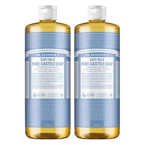 닥터브로너스 베이비 마일드 퓨어 캐스틸 솝 페이스 앤 바디워시, 950ml, 2개