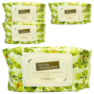 더페이스샵 허브데이 클렌징 티슈, 70매입, 4개