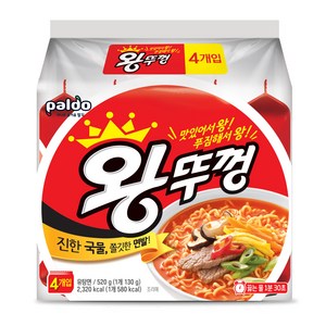 왕뚜껑 봉지라면 130g, 4개
