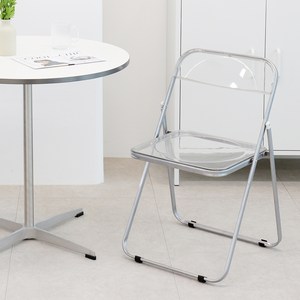 코멧 미드센추리 인테리어 접이식 아크릴 의자, 투명, 1개