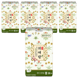 귀애랑 팬티라이너, 롱, 38개입, 5개