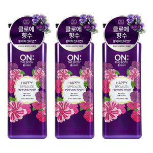 온더바디 퍼퓸 바디워시 해피 브리즈, 900g, 3개