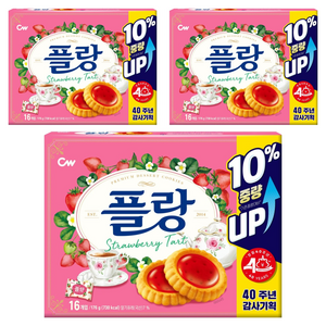 청우식품 플랑 딸기 타르트 쿠키, 176g, 3개