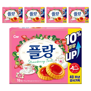 청우식품 플랑 딸기 타르트 쿠키, 176g, 5개