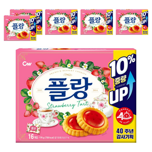 청우식품 플랑 딸기 타르트 쿠키, 176g, 6개