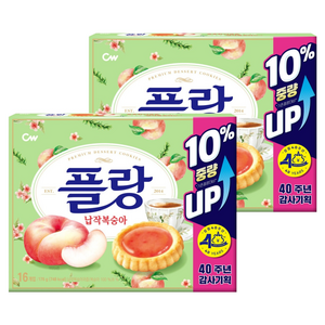 청우식품 플랑 납작복숭아, 176g, 2개