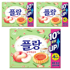 청우식품 플랑 납작복숭아 쿠키, 176g, 3개