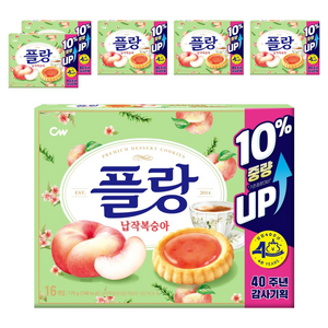 청우식품 플랑 납작복숭아 쿠키, 176g, 6개