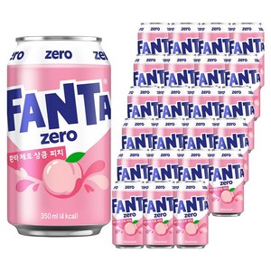 환타 제로 상큼 피치 탄산음료, 350ml, 24개