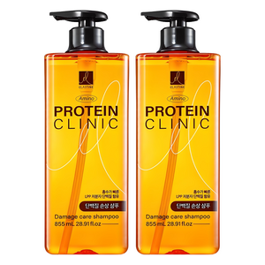 엘라스틴 아미노 프로틴 클리닉 단백질 손상 케어 샴푸 플로럴 프루티향, 855ml, 2개