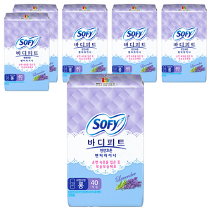바디피트 코튼 팬티라이너 라벤더향, 롱, 40개입, 6개