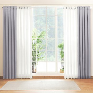 더자리 아일렛 암막커튼 2p + 끈 2p 세트