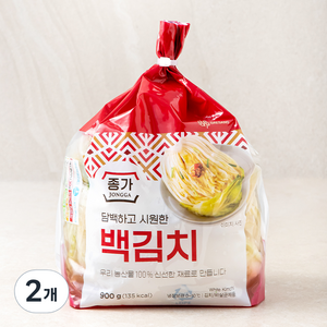 대상 종가 백김치, 900g, 2개