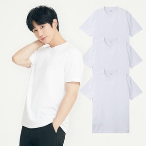 마인드브릿지 남녀공용 통기성 고밀도 20수 순면 기본 반팔티 티셔츠 3팩 MATS0101