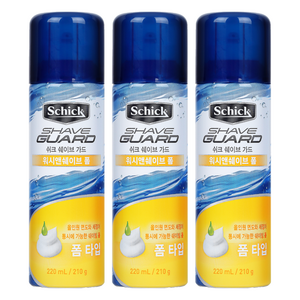 쉬크 쉐이브가드 워시 앤 쉐이빙폼, 210g, 3개