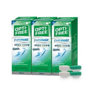옵티프리 퓨어모이스트 렌즈세정액 300ml x 3p + 렌즈케이스, 900ml, 1세트