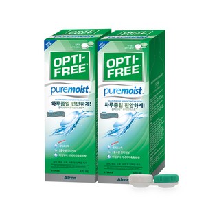 옵티프리 퓨어모이스트 렌즈세정액 420ml x 2p + 렌즈케이스, 2개