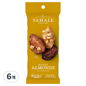 사할리스낵스 허니 아몬드, 42.5g, 6개