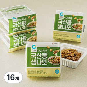 청정원 우리종균 국산콩 생나또, 48g, 16팩