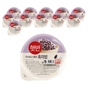 햇반 흑미밥, 210g, 12개