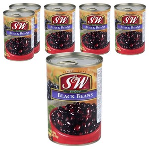 에스앤더블유 블랙빈 통조림, 400g, 6개